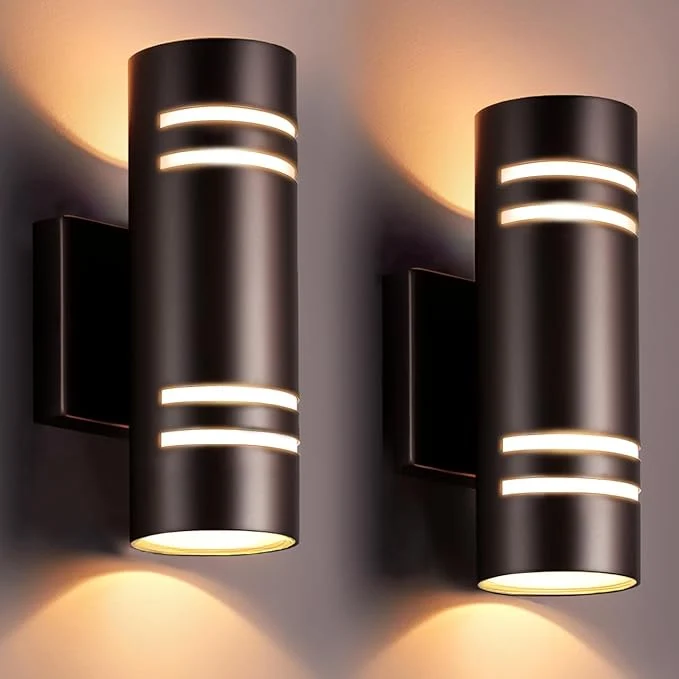 Excellent wowlite Dusk to Dawn Outdoor Lighting 2 Pack Modern Outdoor Wall Lights Exterior ETL Listed Oil Rubbed Bronze Cylinder Outdoor Sconce Lights Waterproof Outside Lights for House Porch GarageAbout ThisOverview Premium Material