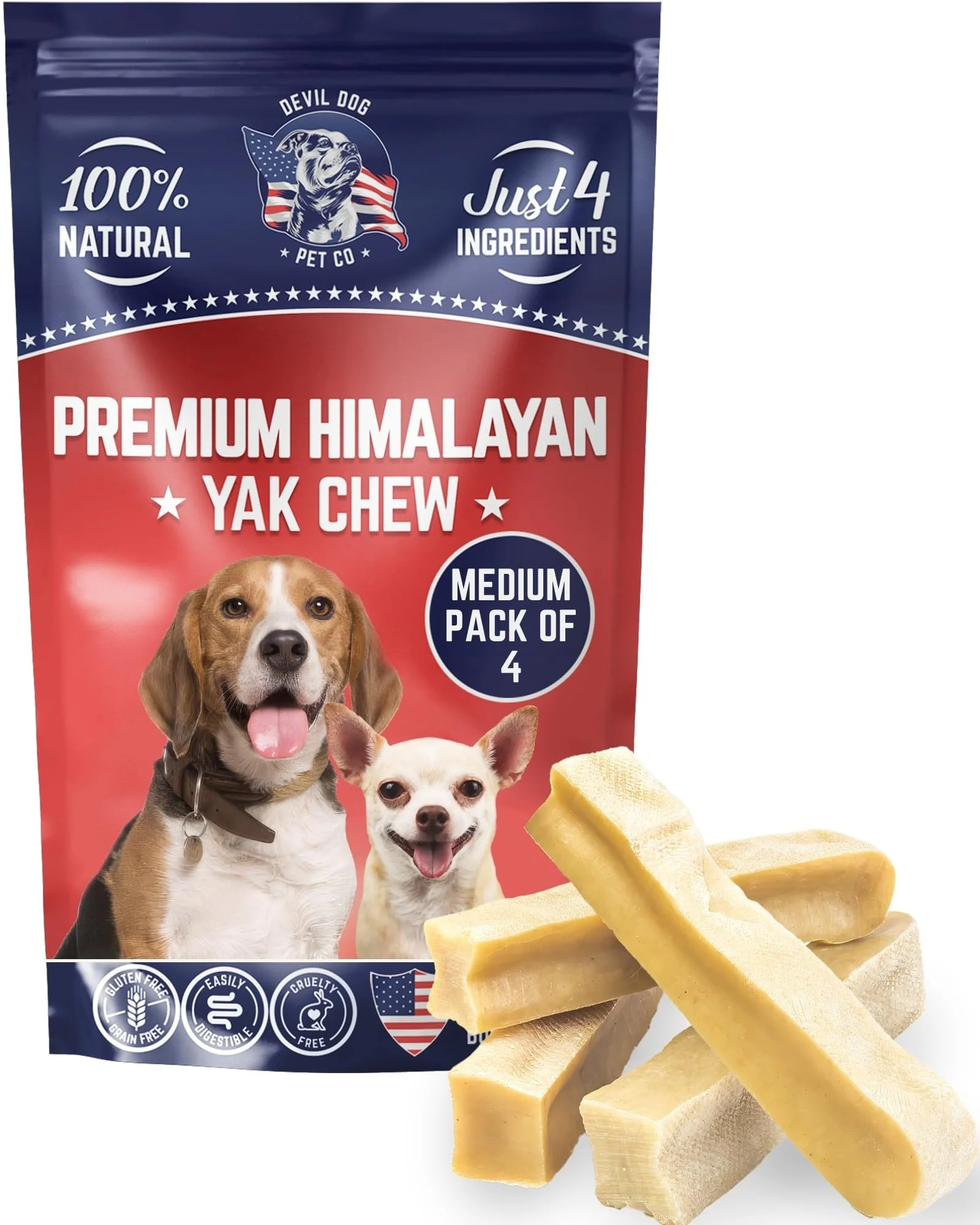 Certified Devil Dog Pet Co. Himalayan Yak Cheese Dog Chews Medium VisaMastercardMaestroApple PayDiscoverShop Pay Genuine