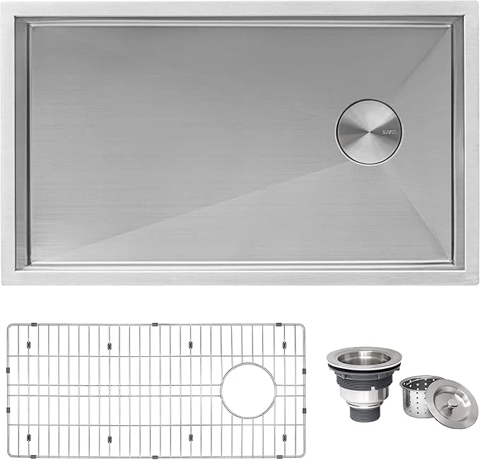 Fast Ruvati 36-inch Slope Bottom Offset Drain Reversible Kitchen Sink Undermount 16 Gauge Stainless Steel – RVH7497About ThisOverview Trendy