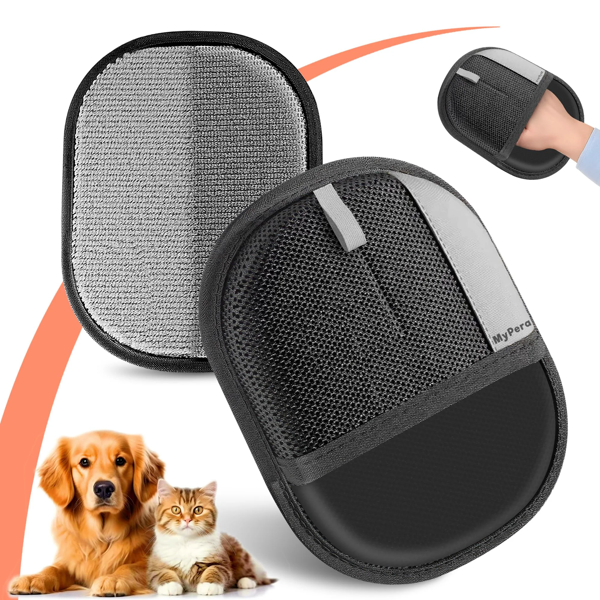 Sustainable MyPera Pet Hair Remover Gloves — Electrostatic Reusable Grooming for Cats Dogs Unique