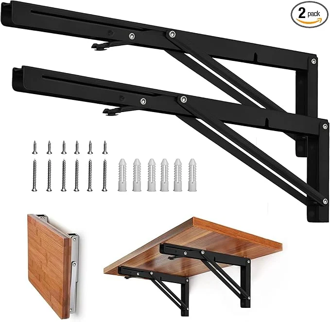 Superior Storystore Folding Shelf Brackets – 22 Inch Heavy Duty Metal Collapsible Shelf Bracket for Bench Table Shelf Hinge Wall Mounted Space Saving DIY Bracket Max Load 150 lb 2 PCS Black About ThisOverview Authentic
