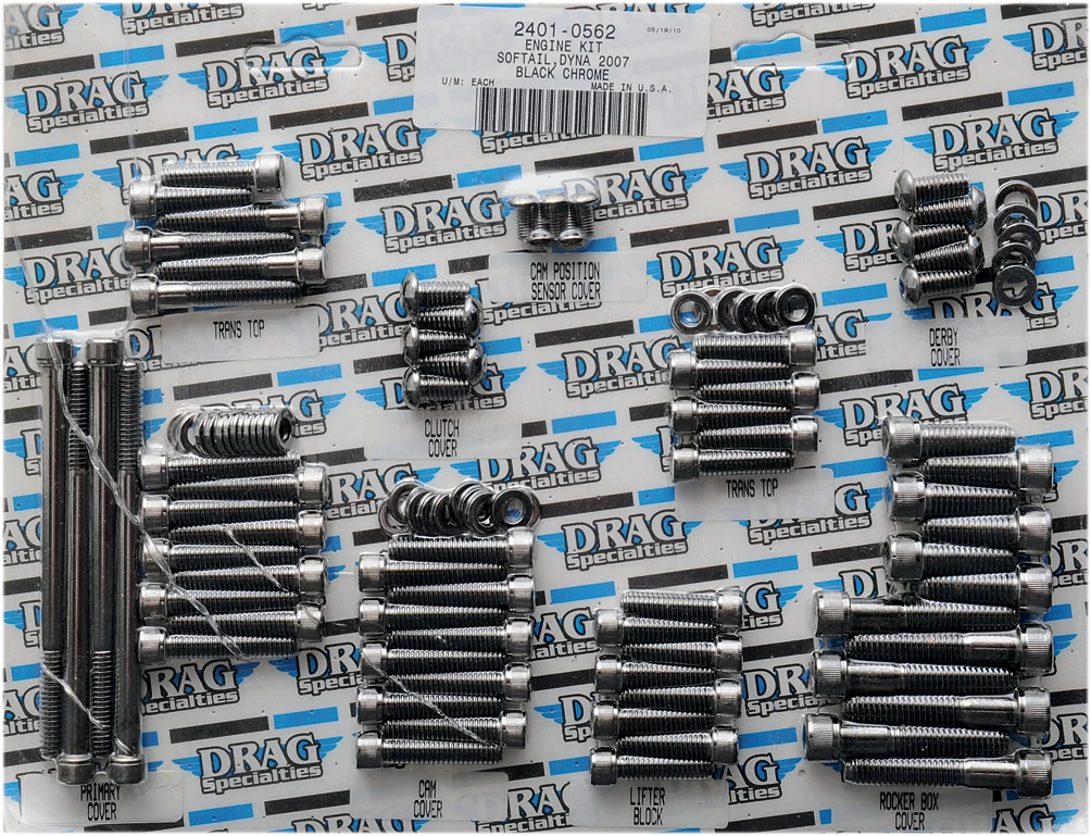 Fine DRAG SPECIALTIES Bolt Kit – Knurled – Motor MK699BK First-Class