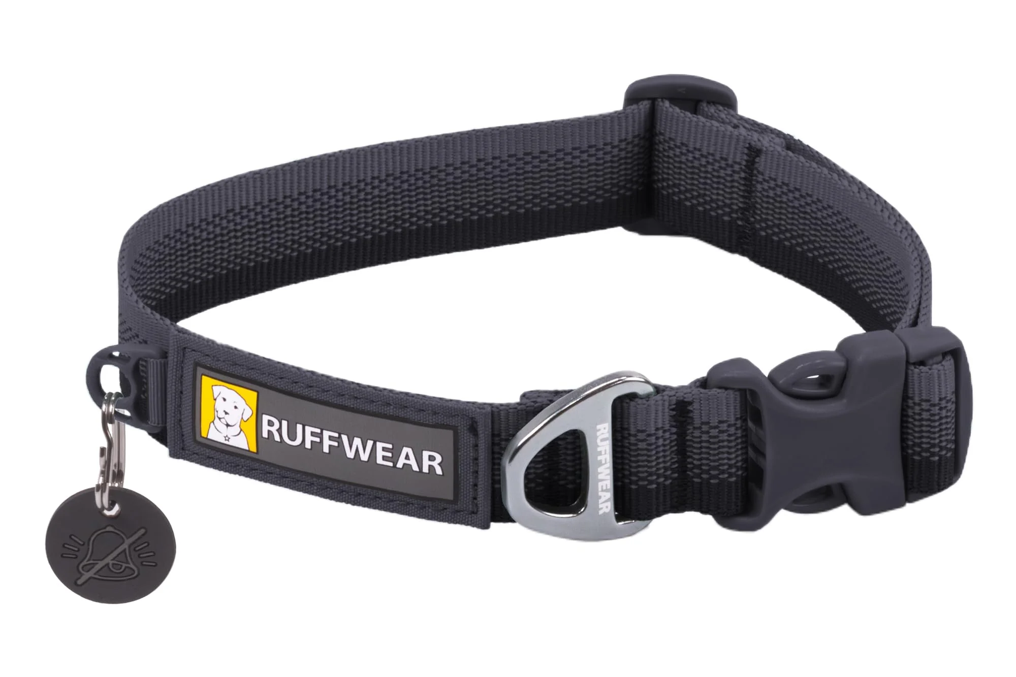 Proven Ruffwear Front Range Dog Collar — Adjustable Tubelok Webbing Basalt Gray 20-26 Sophisticated