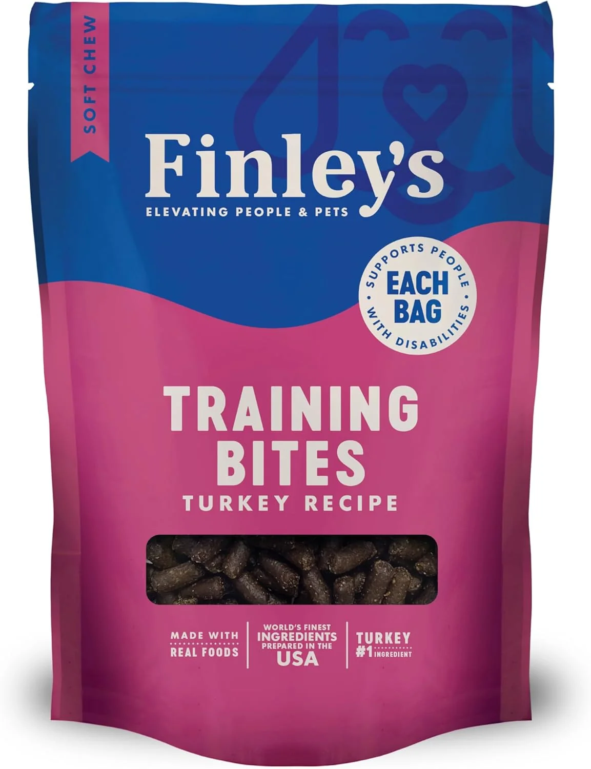 Genuine Finley’s Turkey Training Bites Low Calorie All Natural Soft Chew Dog Treats 16 Ounce Pack of 1 Solid