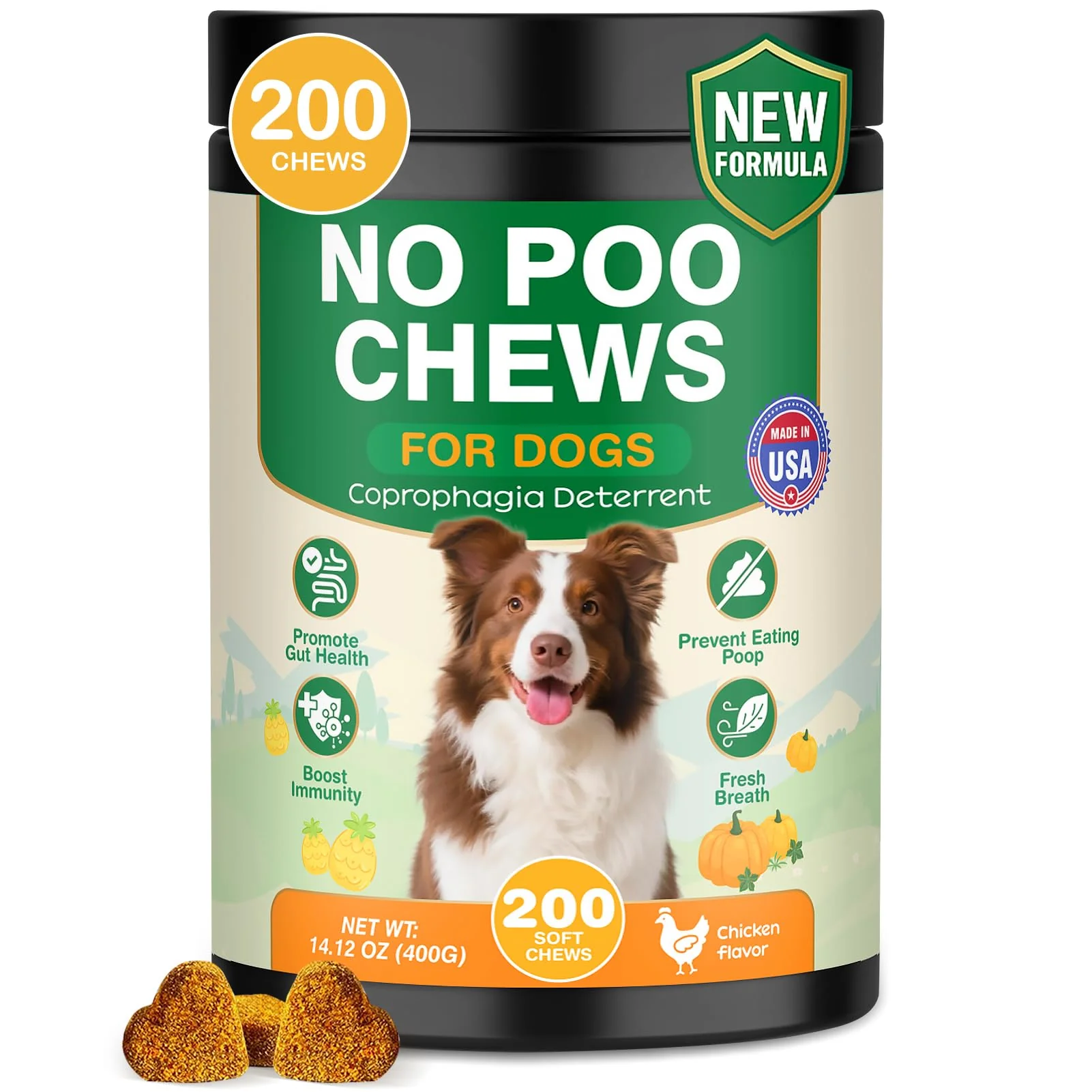 Durable NEXZL 200 Chew No Poo Chews for Dogs – Coprophagia Deterrent with Probiotics Digestive Enzymes Elegant