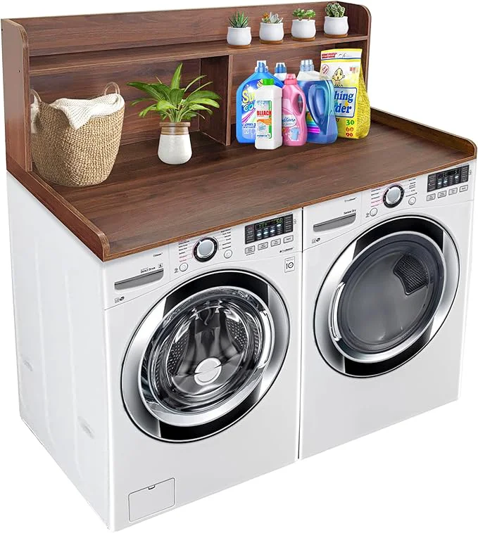 Natural Royxen Laundry Countertop with 20 Shelf Universal Fit Washer and Dryer Countertop with Storage Space Laundry Room Storage Walnut About ThisOverview Traditional