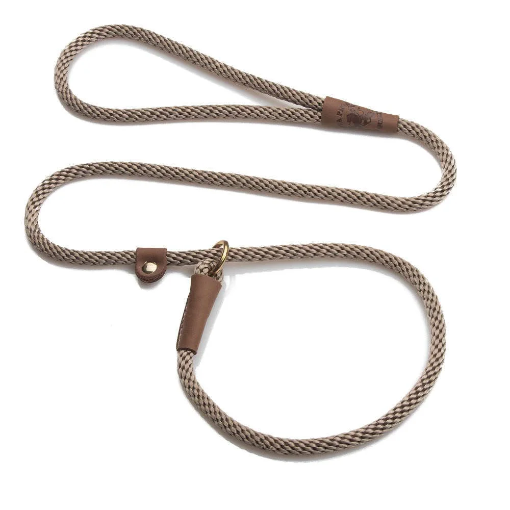 Top-Quality Mendota Pet Slip Leash – 2-in-1 Leash Collar for Small Medium Dogs – USA Made – Tan 3 8 in x 6 ft Traditional