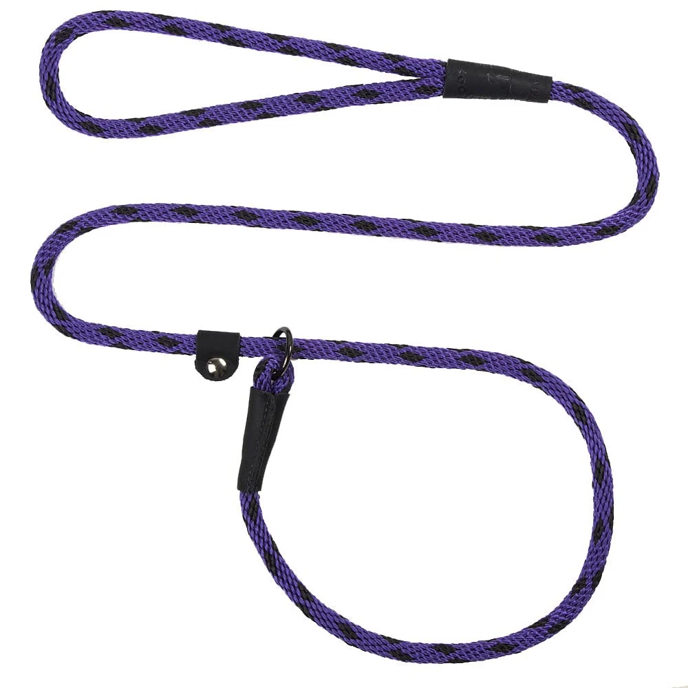 Smart Mendota Pet Slip Leash – All-in-One Training Lead Collar USA Made 3 8 in x 6 ft Black Ice Purple Easy-to-Use