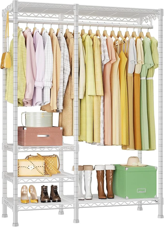 First-Class Ulif F4 Heavy Duty Clothes Rack With Hanger Rod standing Clothing Racks for Hanging Clothes，Adjustable Closet Organizer System Portable Garment Rack 45 W x 15.8 D x 71.3 H Max Load 600LBS WhiteAbout ThisOverview Green