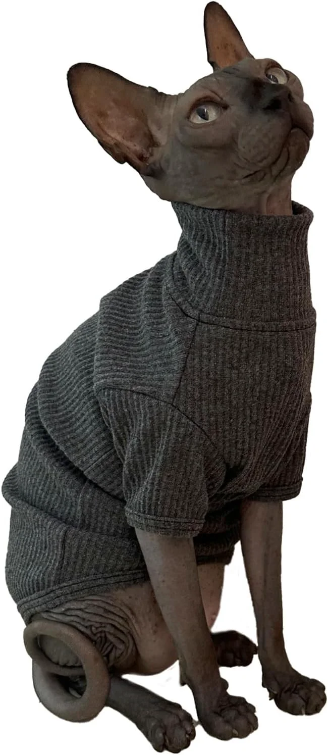 Certified Sphynx Cats Shirt Cat Turtleneck Cotton Sweater Pullover Kitten T-Shirts Original