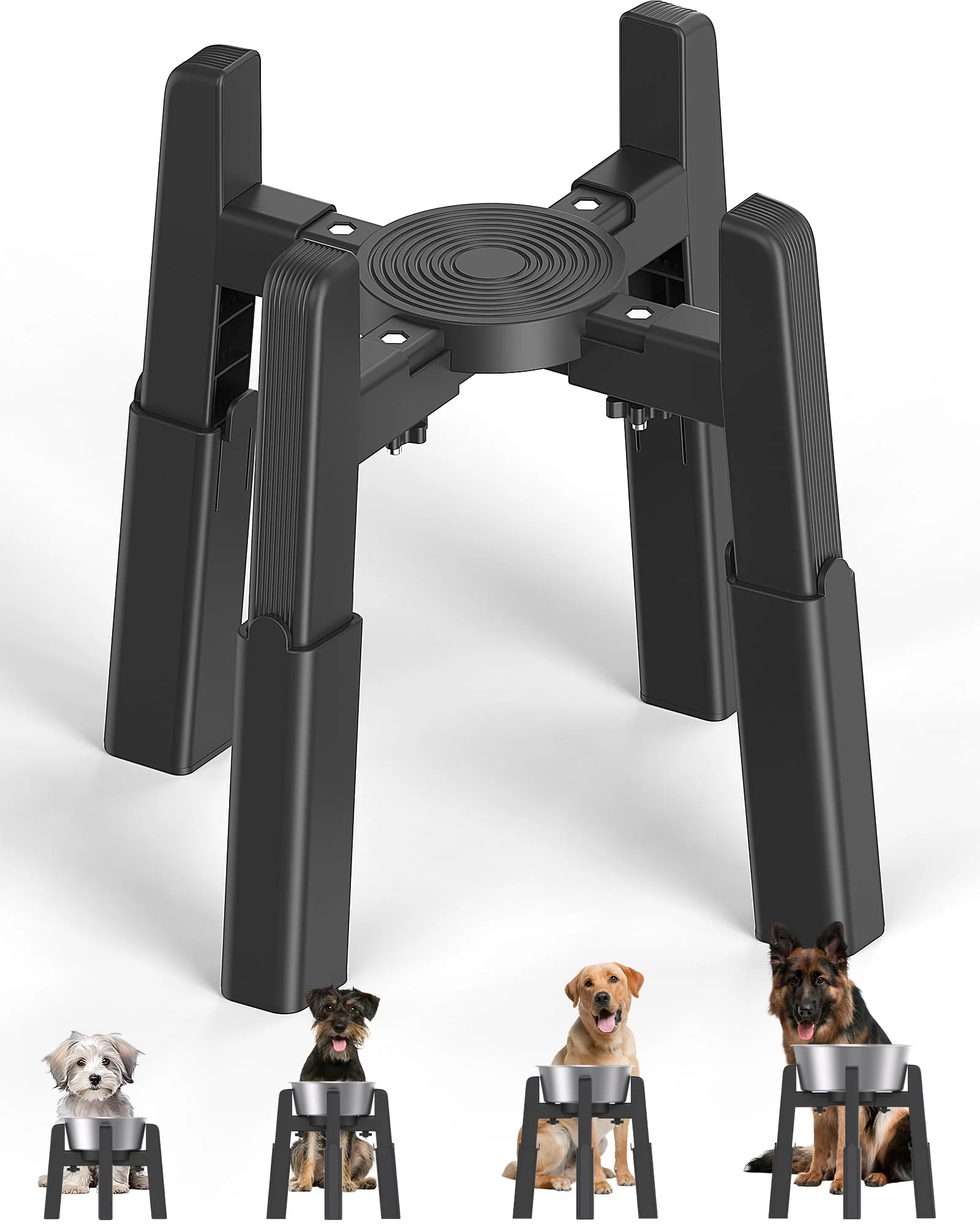 Official CZPET Dog Bowl Stand with Adjustable Height and Width – d Feeder for Medium Large Dogs Optimized