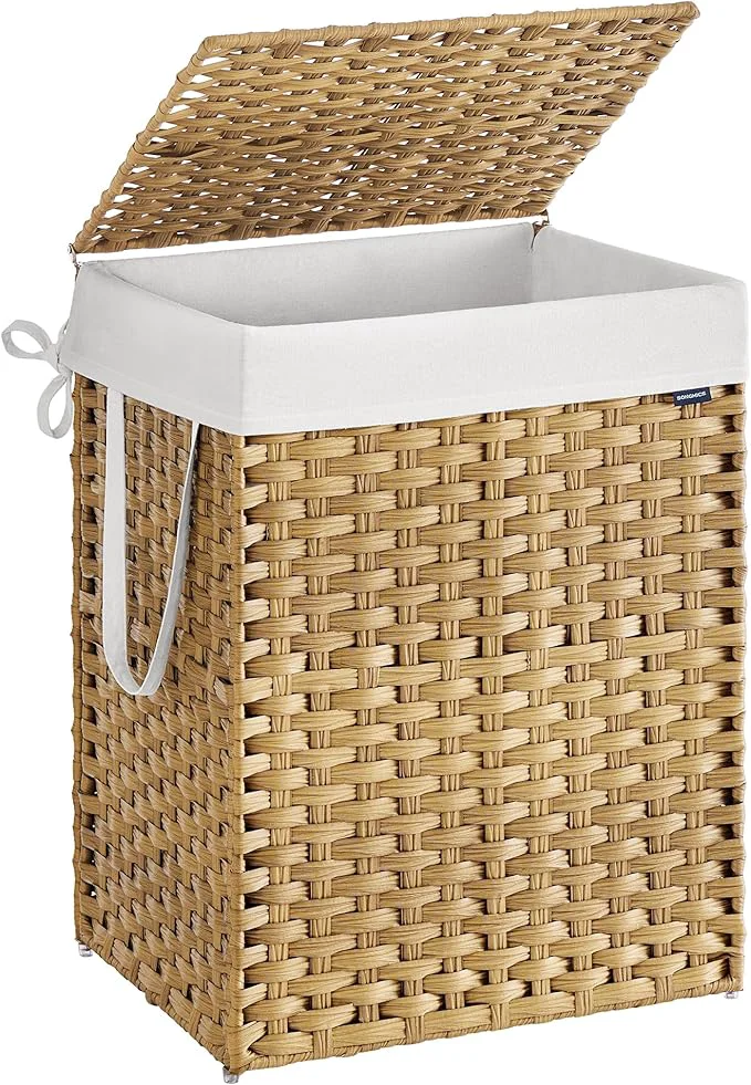 Minimalist SONGMICS Laundry Hamper with Lid 29.1 Gallon 110 L Synthetic Rattan Clothes Laundry Basket with Lid and Handles Foldable Removable Liner Goose Yellow ULCB152Y01About ThisOverview Next-Generation