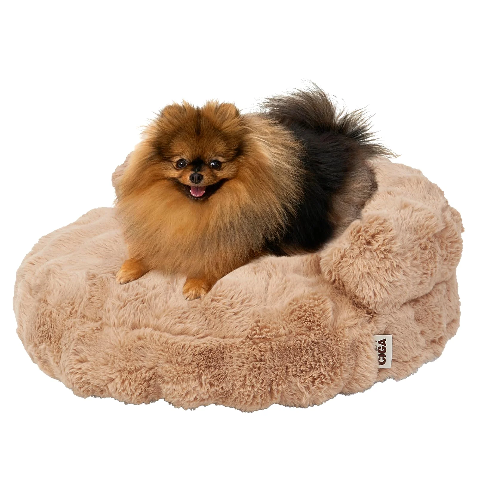 Reliable EHEYCIGA Extra Small Dog Bed Cat Couch – Faux Rabbit Fur Washable Cover Non-Slip 20in Camel Breathable