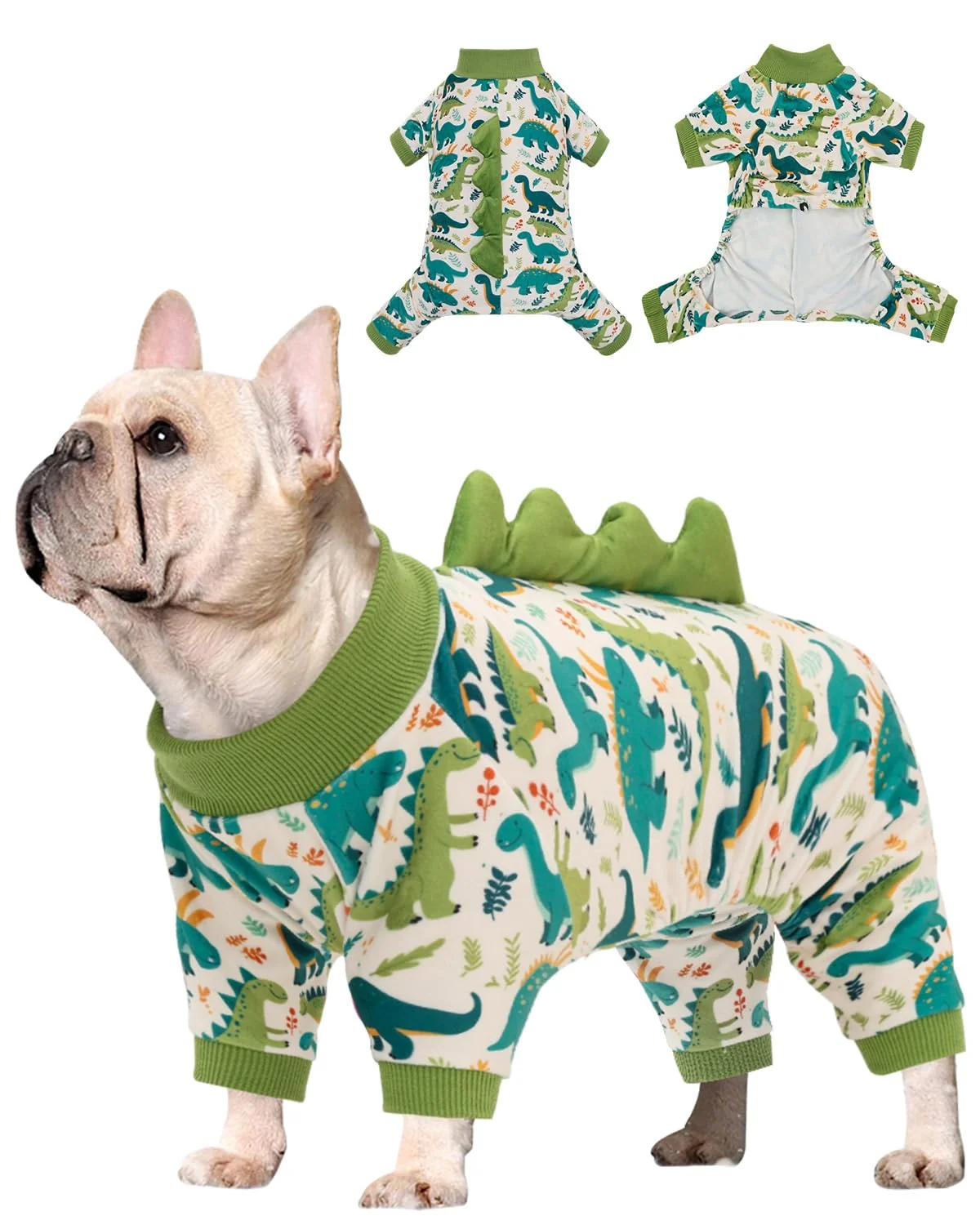 Fine CuteBone Dinosaur Pajamas for Dogs – Stretchy Crystal Velvet Sleepwear COSP05XL Innovative