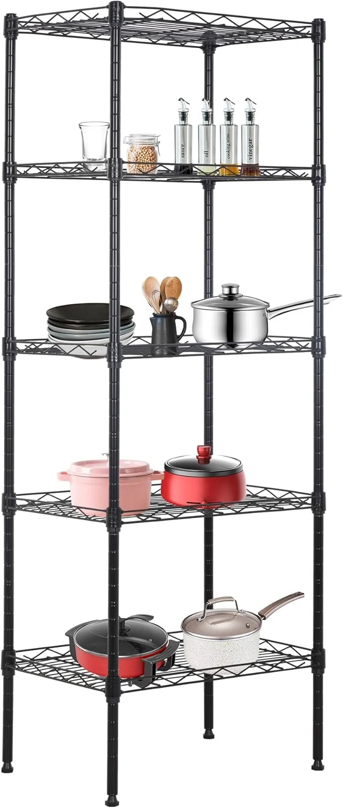 Solid Office 5-Tier Wire Storage Shelves 17x12x48 Black with Adjustable Racks Heavy-Duty Metal Shelf Holds Upto 750 lbs No-Tool Assembly I for Home Garage ShelvingAbout ThisOverview Outstanding