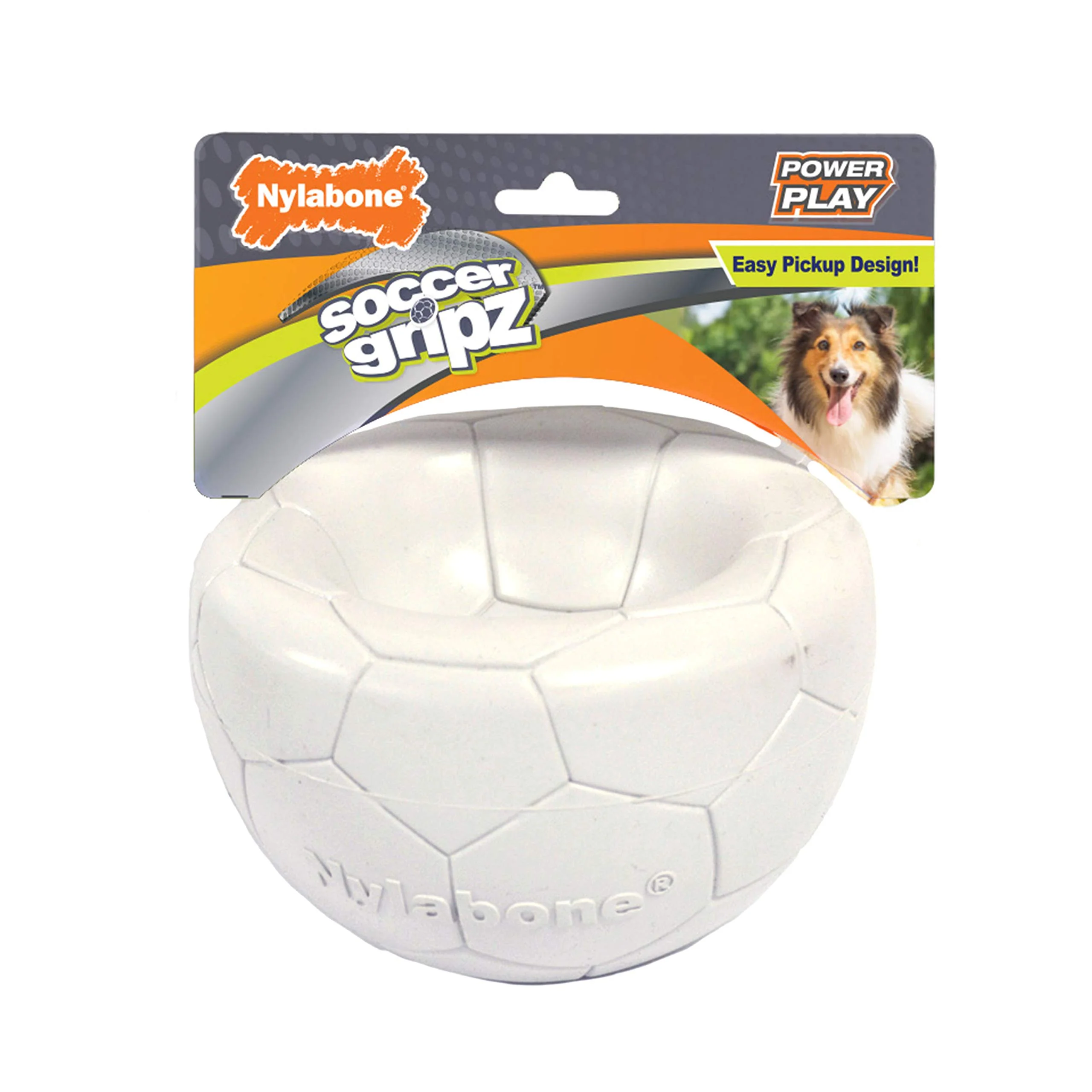 Breathable Nylabone Power Play Gripz Felt Soccer Ball – Medium Dog Fetch Toy Squeaky Trendy