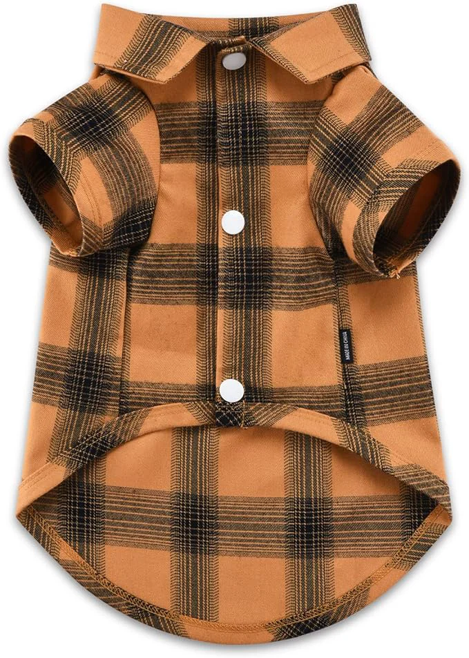 Traditional Koneseve Dog Shirt Plaid Dog Clothes Crafted