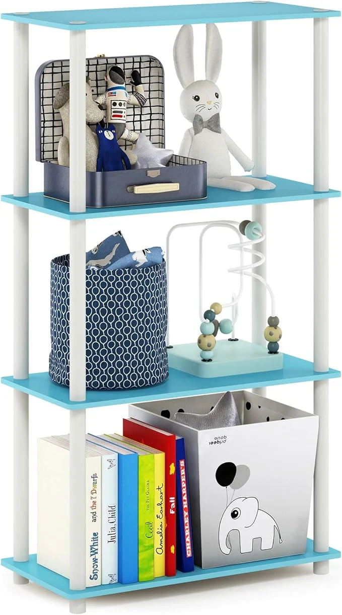 First-Class Furinno Turn-N-Tube 4-Tier Multipurpose Shelf Display Rack Round Tubes Light Blue WhiteAbout ThisOverview Recyclable