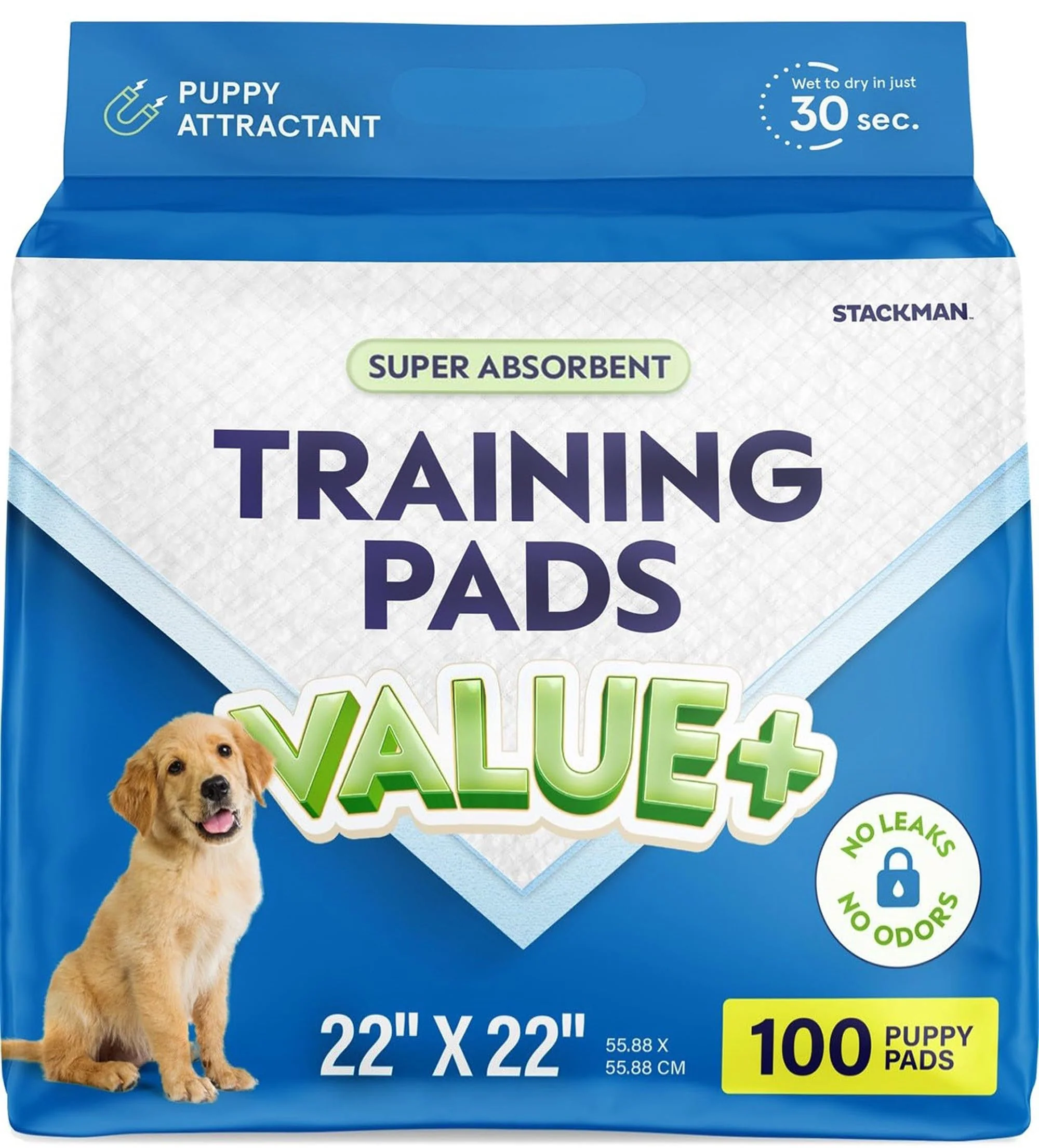 Eco-Friendly Stack Man Puppy Pads 100-Count 22×22 – Leak-Proof Training Pads Casual