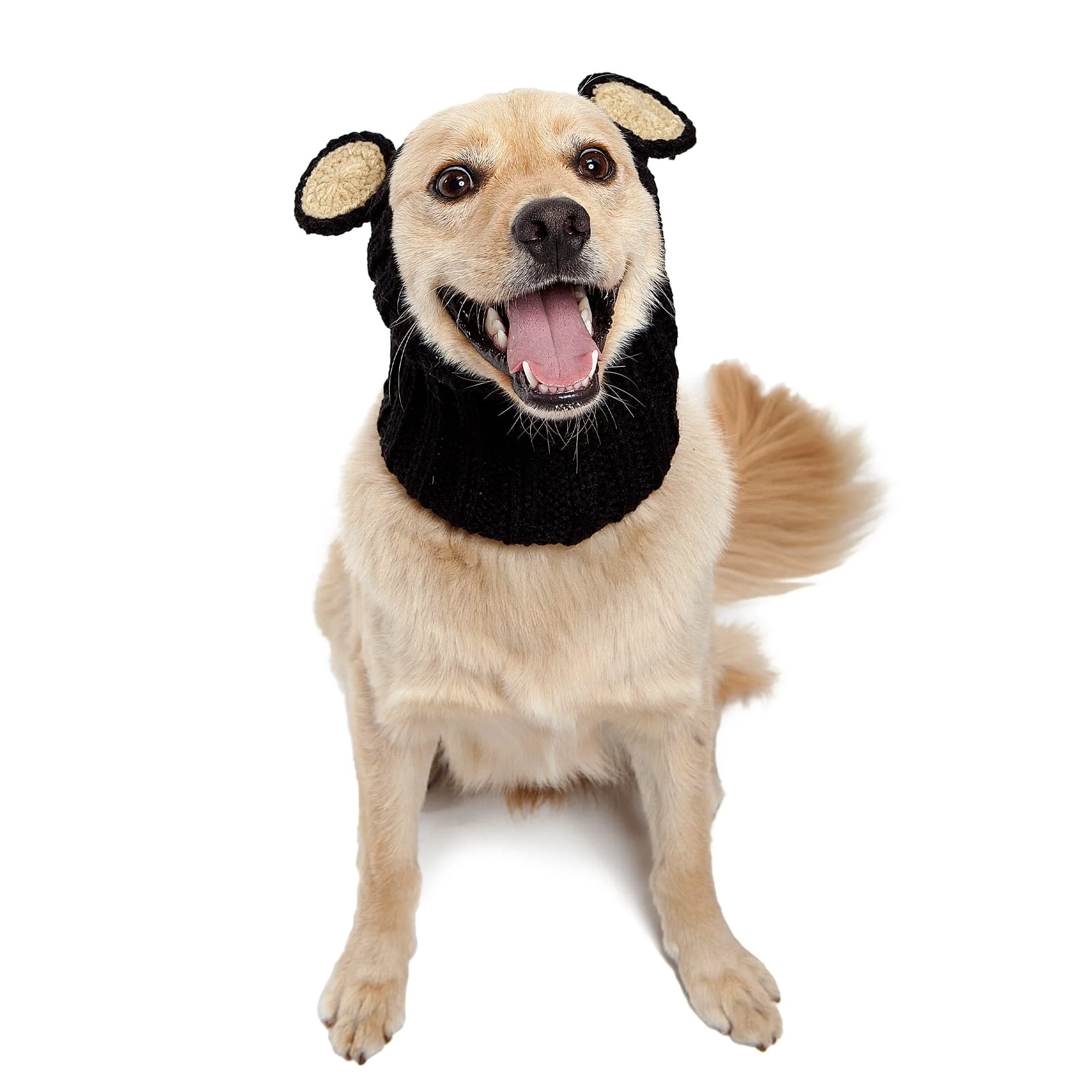 Trendy Zoo Snoods Black Bear Costume – Warm Knit Dog Snood Wrap Medium Contemporary