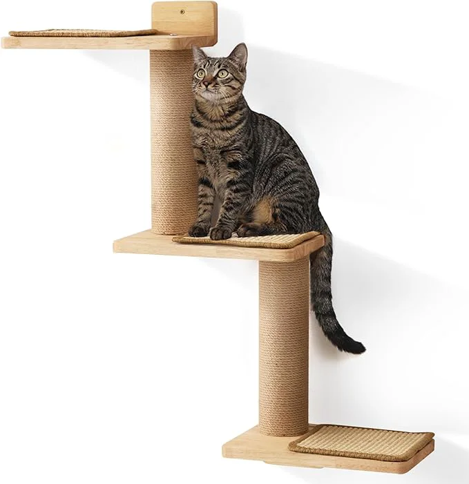 Original FUKUMARU Cat Wall Shelves 3 in 1 able Cats Scratching Post Wall Functional