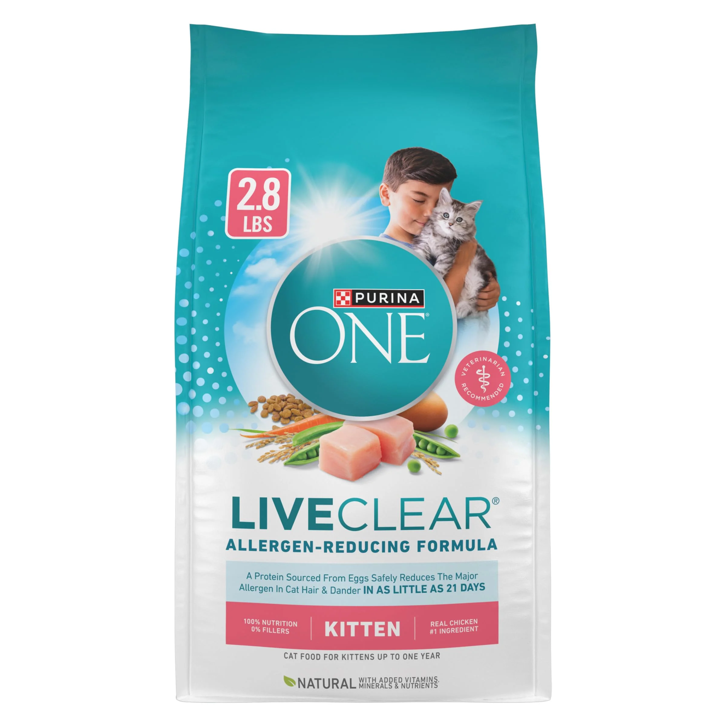 Advanced Purina ONE LiveClear Allergen-Reducing Kitten Food with Chicken – 2.8 lb Bag Safe