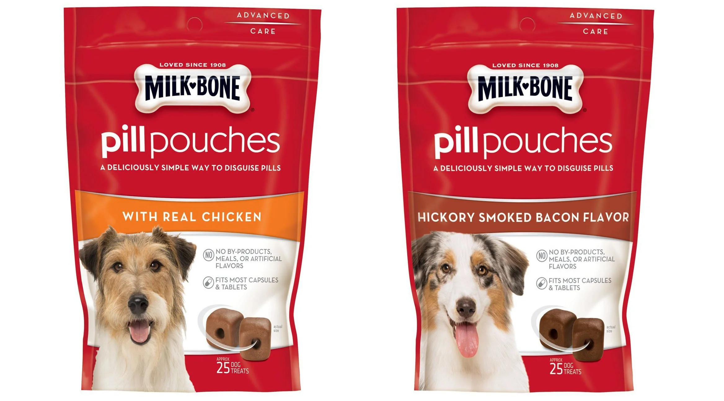 Clean Milk-Bone Pill Pouches – Chicken Hickory Smoke Flavor 6oz Approx 25 Treats Refined