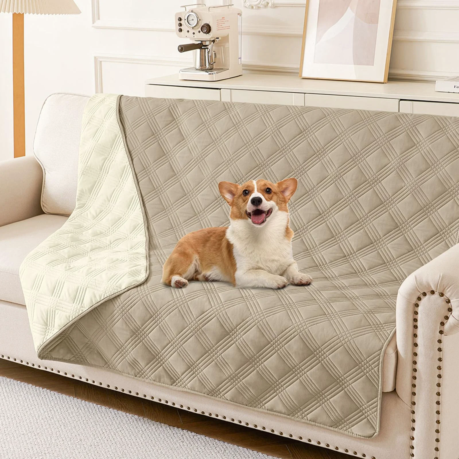 High-Performance hyha Waterproof Dog Blanket – Reversible Sofa Cover 52×82 Taupe Beige Carefully Designed