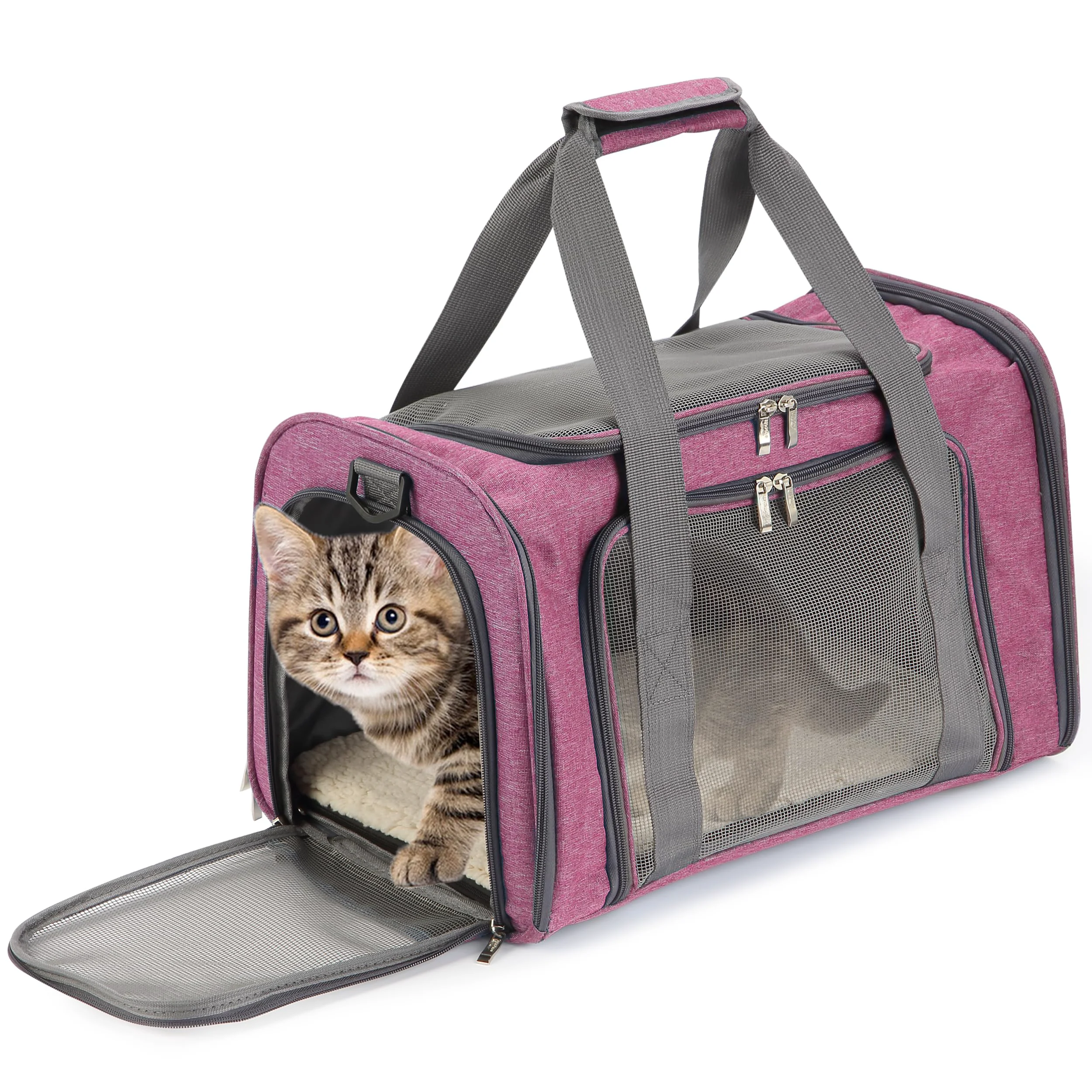 Efficient Mr. Pen Pet Carrier Pink – Soft-Sided Travel Carrier for Small Pets Under-Seat Fit Solid