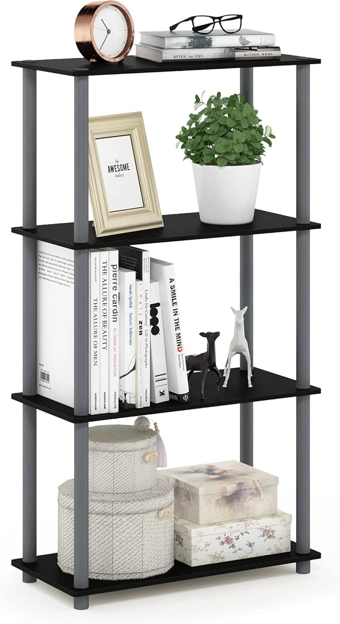 Proven Furinno 99557BK GY Turn-N-Tube 4-Tier Multipurpose Shelf Display Rack – Black GreyAbout ThisOverview Next-Generation
