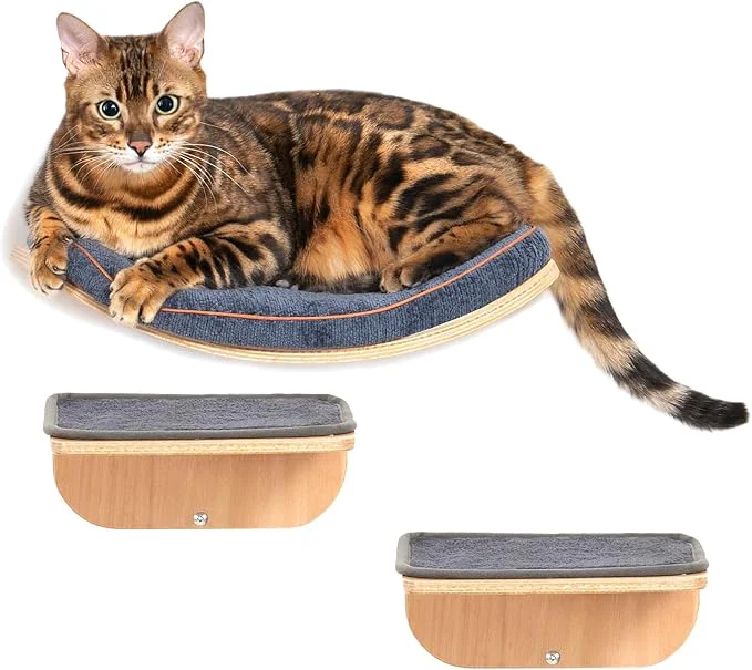 Next-Generation Cat Wall Shelves for Cat Wall Steps Wooden Floating Modern Mounted Space Quality