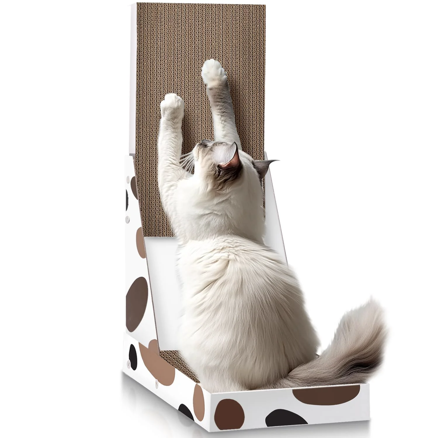 Reusable ComSaf Cat Scratcher L Shape 25-inch Vertical Wall Post with Box Bed – Indoor Cat Scratcher Secure