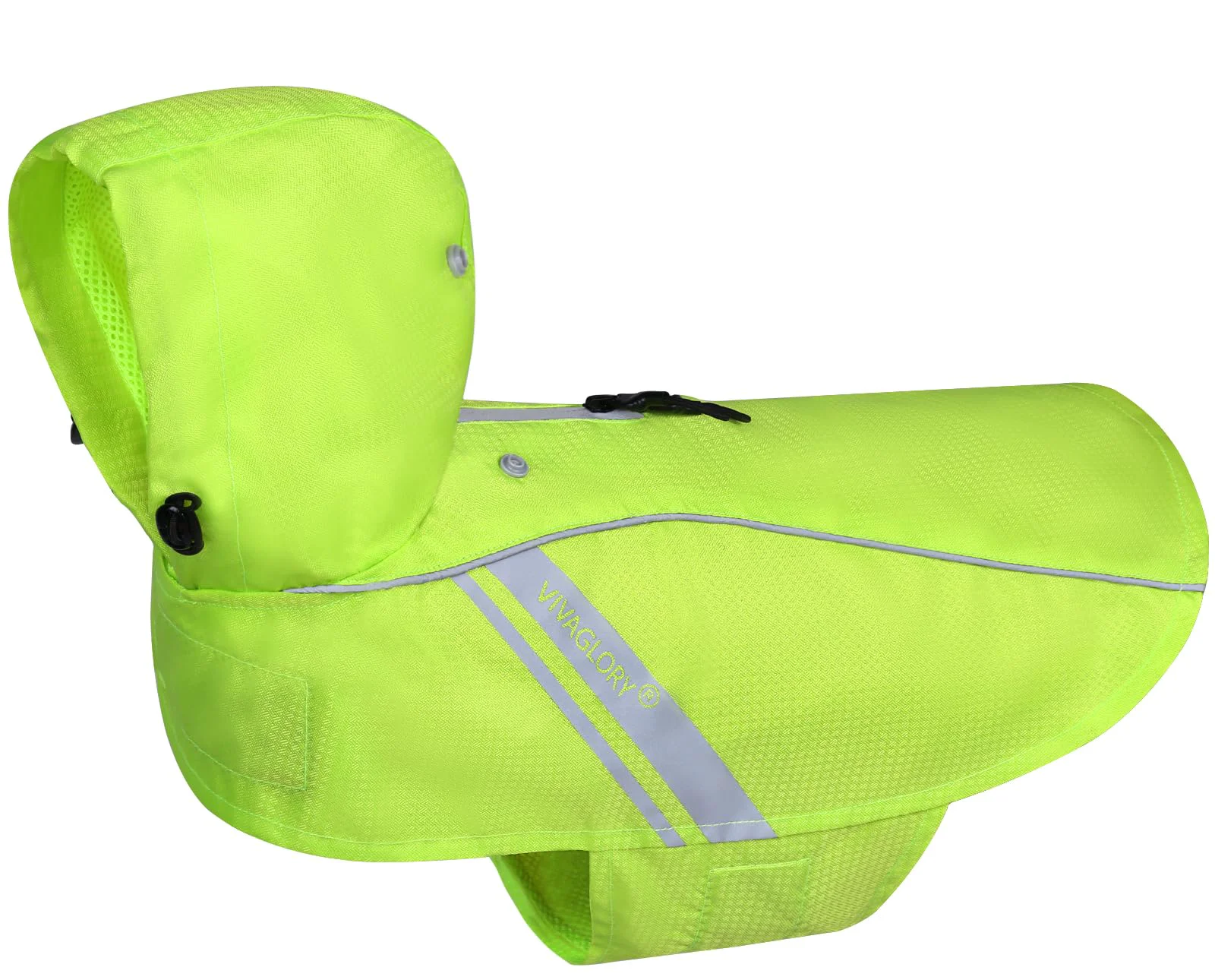 Sophisticated VIVAGLORY Wetoff Dog Raincoat – Lightweight Waterproof Rain Jacket with Hood Harness Hole L Bright Yellow Minimalist