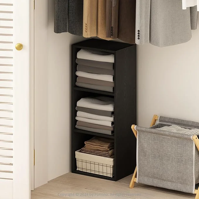 Solid Furinno Reed Closet Organizers and Storage 3-Tier Closet Organizer Open Shelf Closet Storage for Wardrobe Bedroom Living Room BlackwoodAbout ThisOverview Excellent
