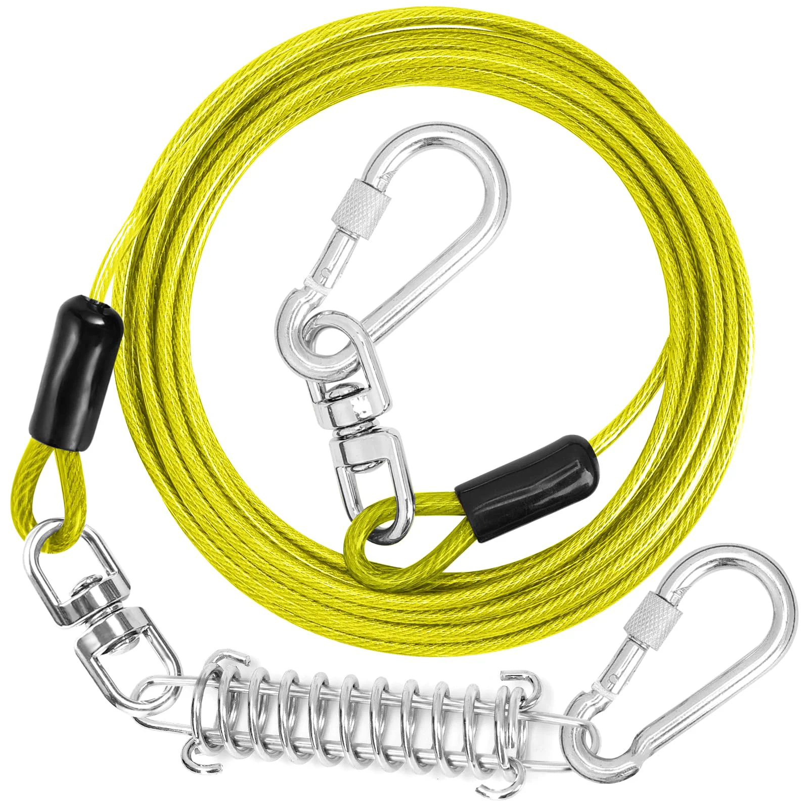 Lightweight Jenico Dog Tie Out Cable – Heavy-Duty Run Leash up to 500 LBS 10–150 ft Professional
