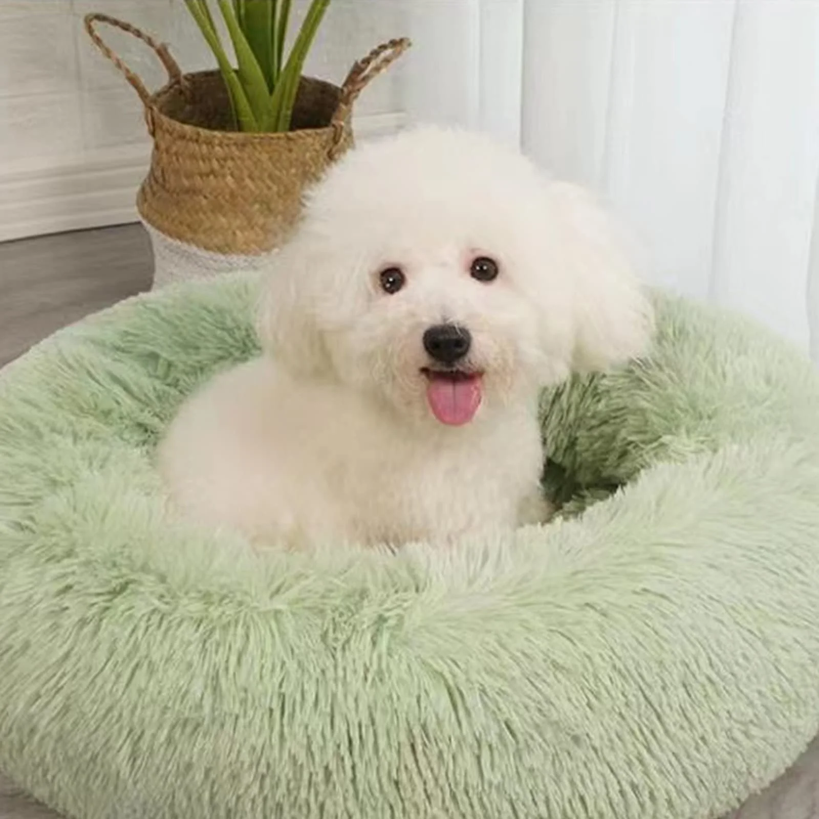High-Performance Nisrada Round Pet Bed for Cats Dogs – Plush Donut Bed with Anti-Slip Bottom 24–27 Inch Contemporary