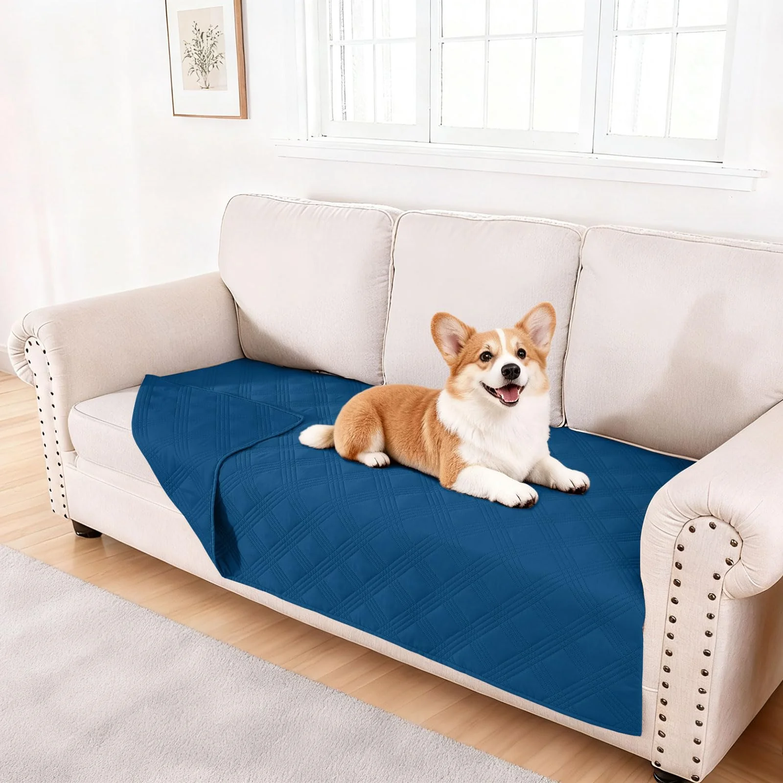Specialty hyha Waterproof Dog Blanket — Reversible Washable Sofa Cover 40×80 Navy Blue Flexible