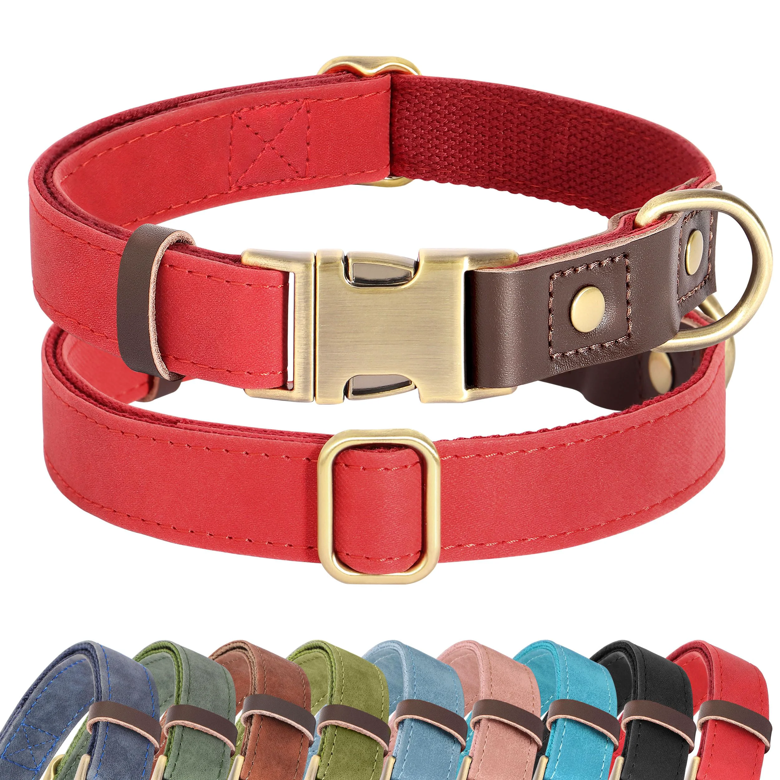Professional Didog Soft PU Leather Dog Collar for Large Dogs – XL 17–26 Inch Neck 1.25 Inch Wide Premium