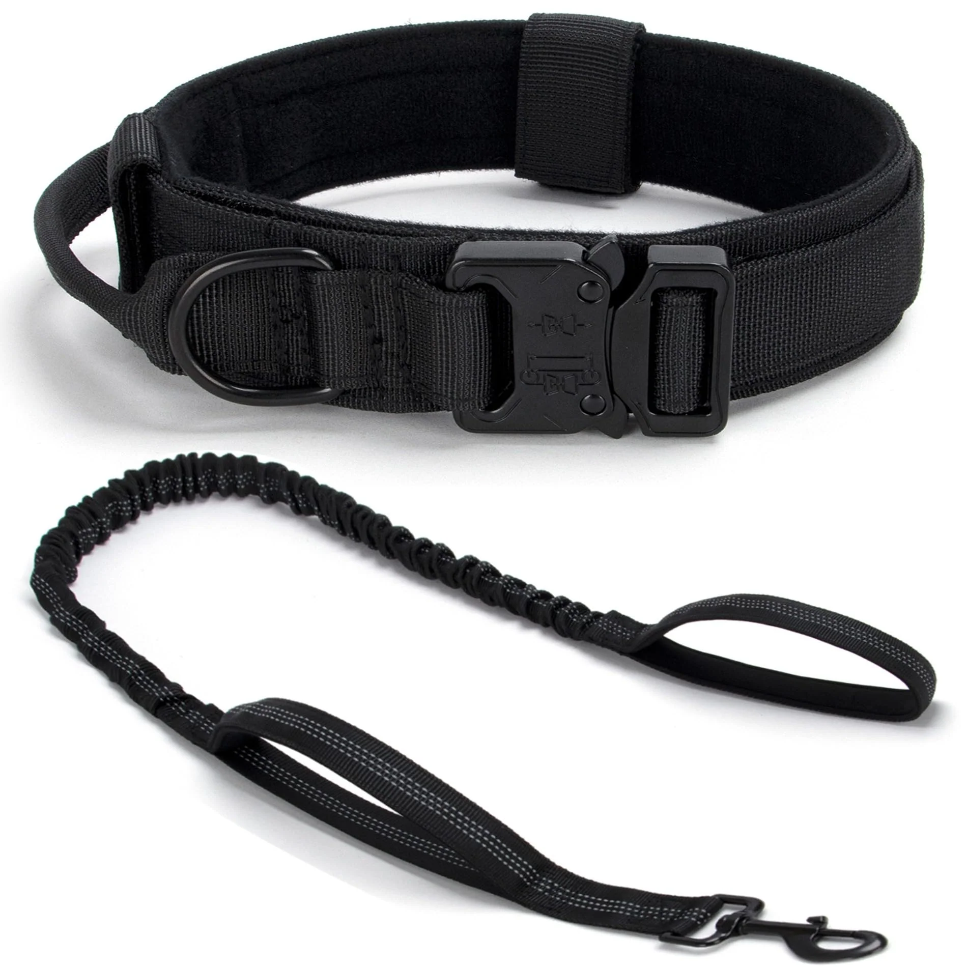 Superior CADONO Tactical Dog Collar Set — Adjustable Training Nylon Collar with Control Handle Quick-Release Buckle Set M First-Class