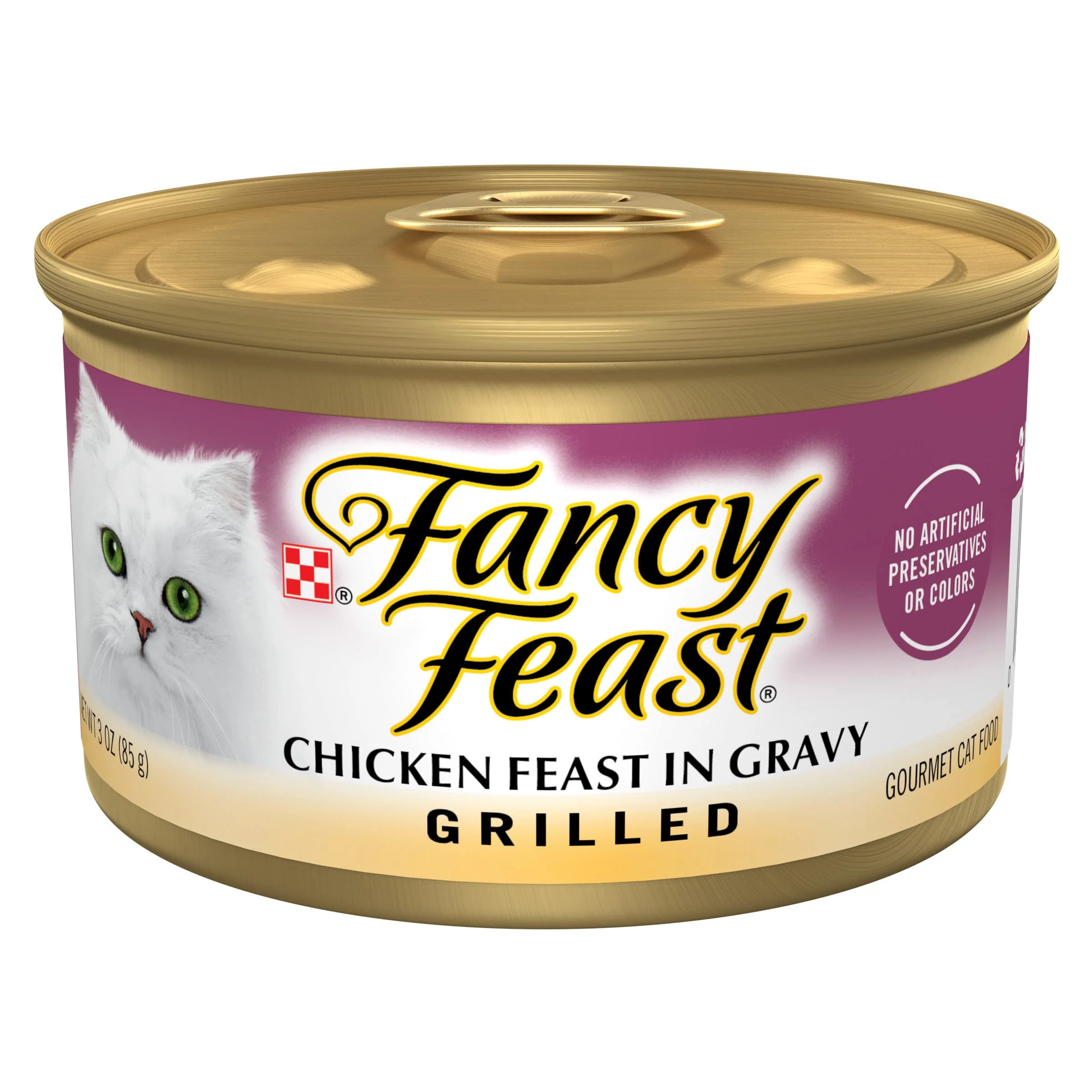 Dependable Fancy Feast Grilled Chicken Feast Wet Cat Food in Gravy – 3 oz Cans Pack of 24 Relaxed