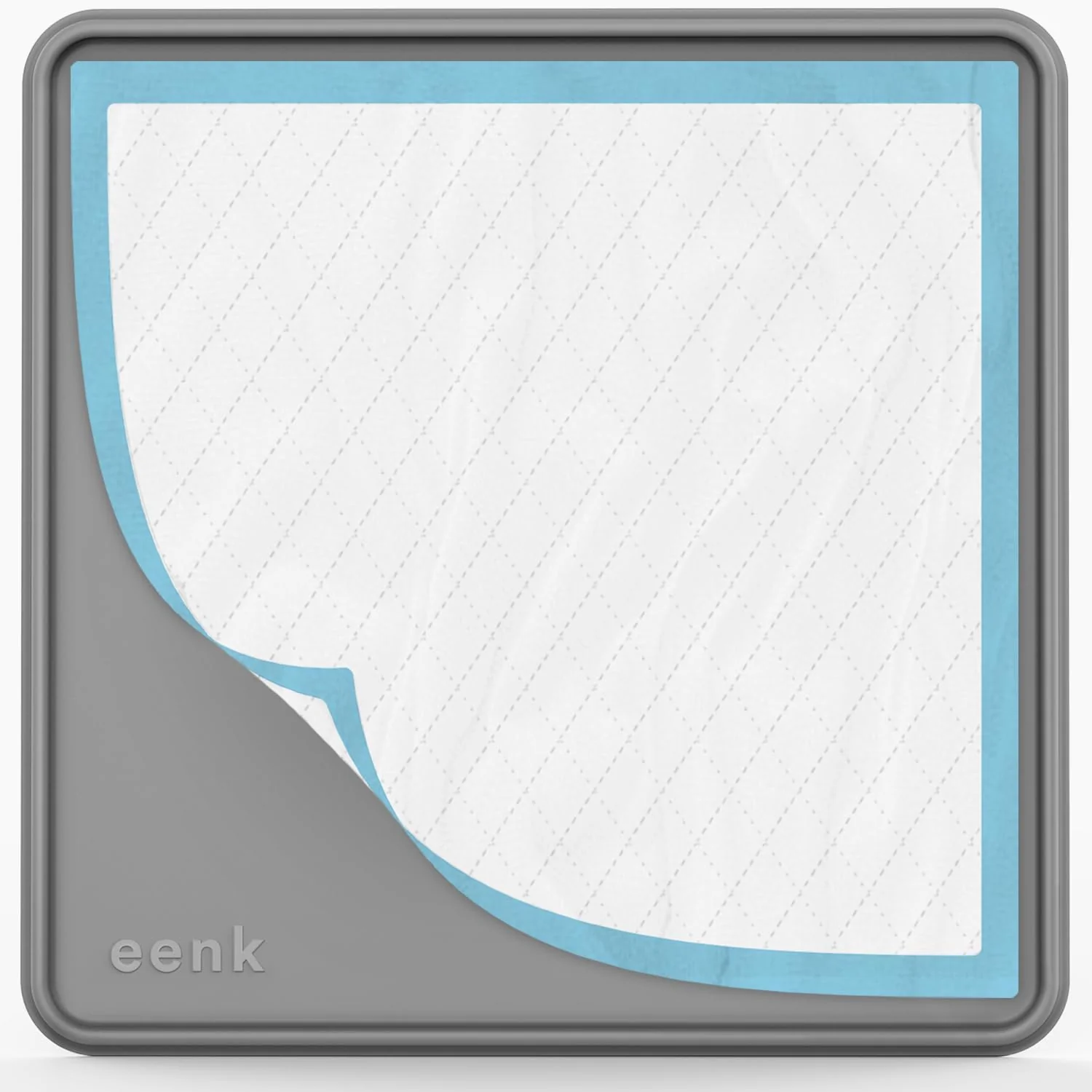 Reusable Pee Pad Tray Holder for Dogs – Fits Up to 22 x 22 in. Square Potty Training Pads No Spill Raised Lip High Edge Silicone Mat Extra Thick and Non-Slip for Indoor Floor Protection Small Gray eenk Practical