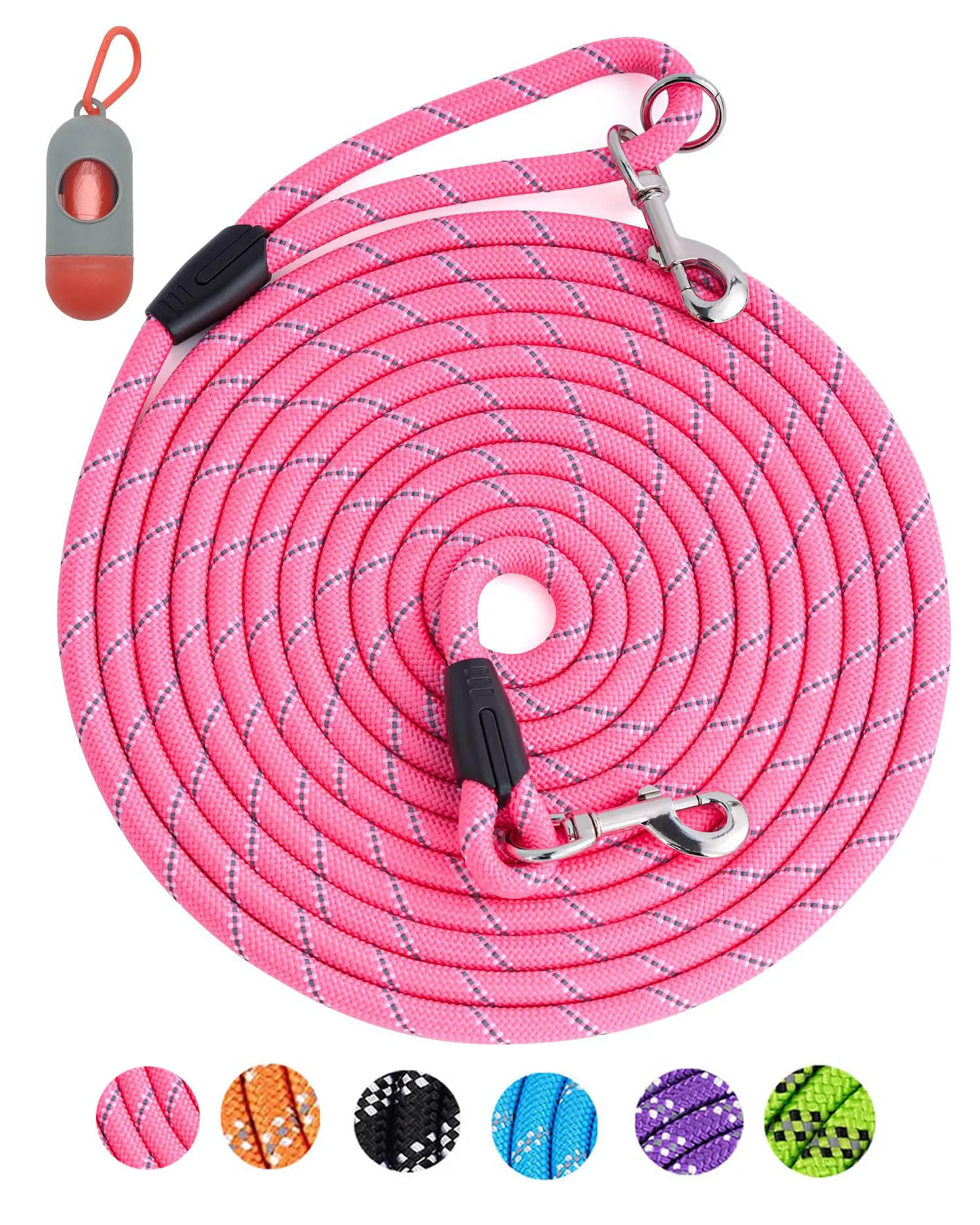 Expertly Made Lanwandeng Long Dog Leash – Heavy Duty Training Lead 16 30 50 100 ft in Pink 12LDL-Pink30FT Powerful
