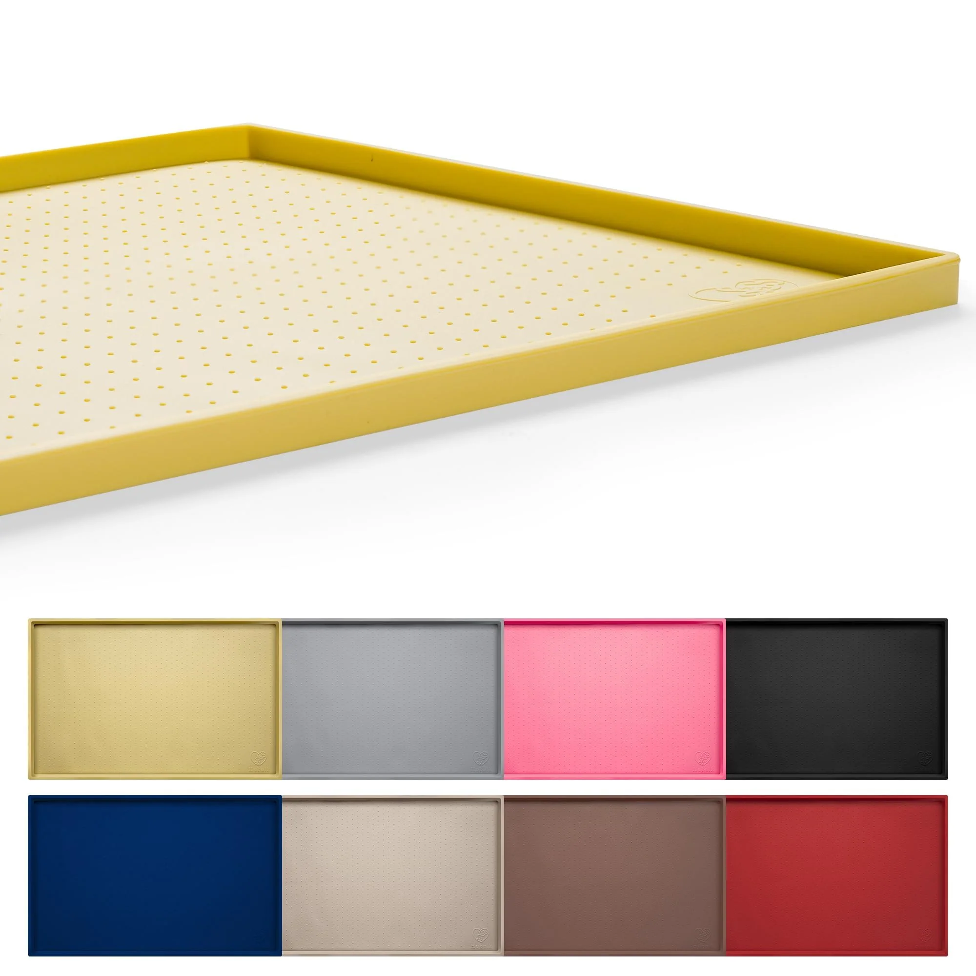 Quality Hubulk Dog Feeding Mat – 24x16x0.5 in Waterproof Silicone High Lip Nonslip Yellow Next-Generation