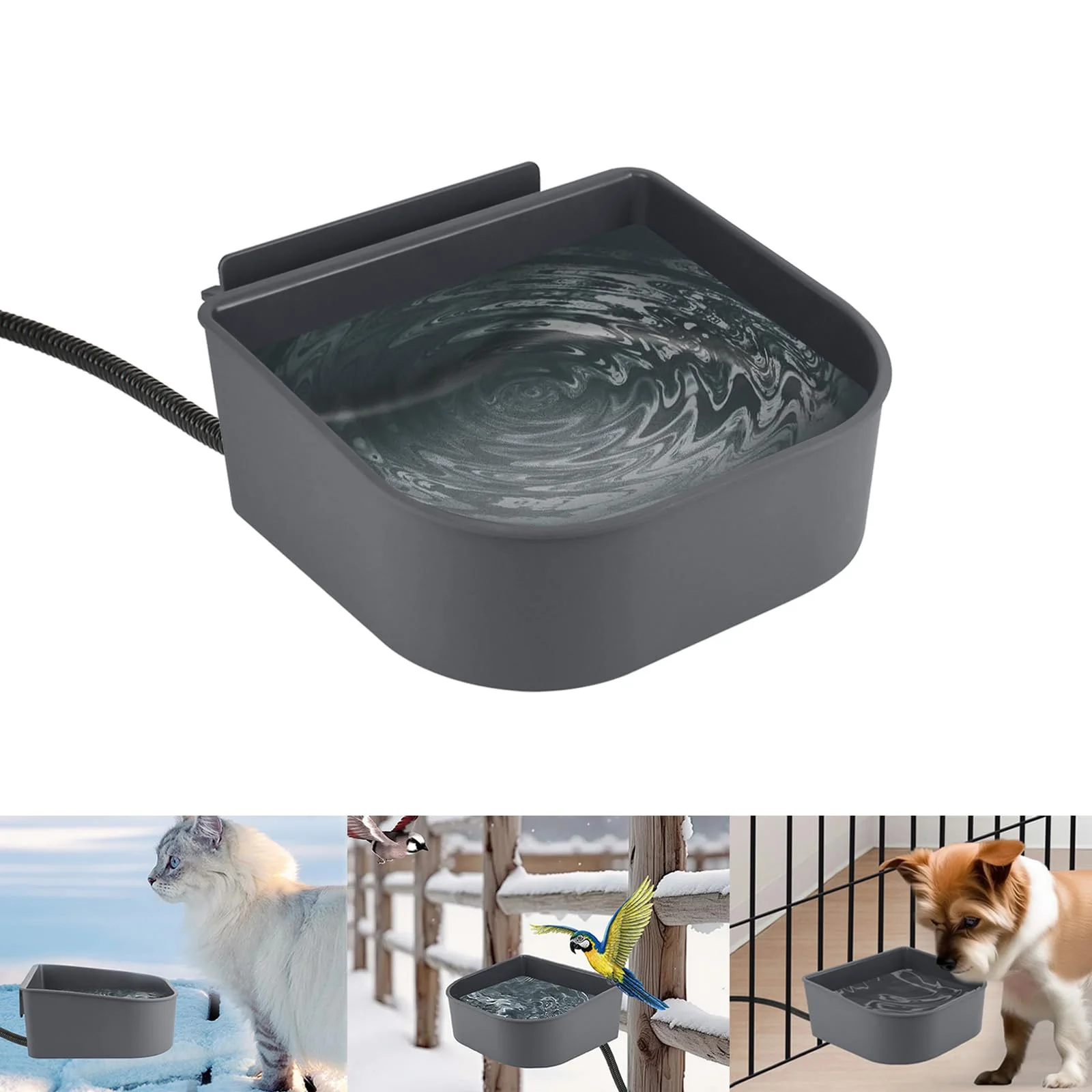 Proven NAMSAN Small Heated Pet Bowl — 1L Ice- Water for Indoor Outdoor Pets User-Friendly