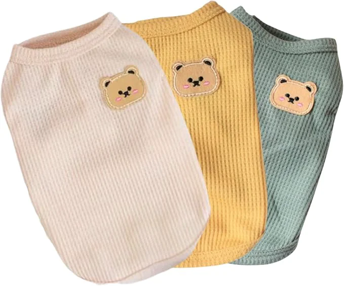 Trendy Cotton Dog Shirt Summer Lightweight Pet T-Shirts Soft Breathable Stretchy Cats Safe