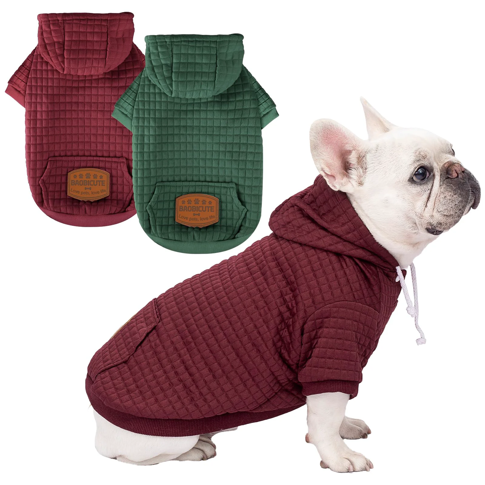 First-Class BAOBICUTE 2 Pack Dog Hoodies — Warm Soft Waffle Knit Sweaters for Small to XXL Dogs Fine