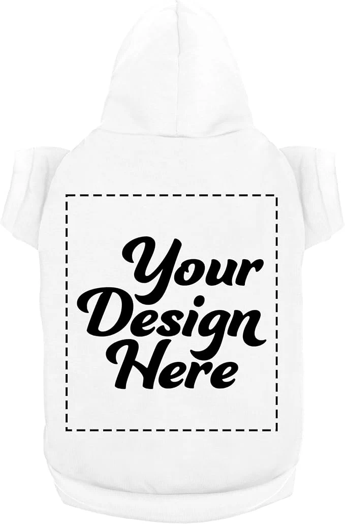Durable Personalized Dog Hooded Custom Sweatshirt Pet Pullover Hoodie Text Image Certified