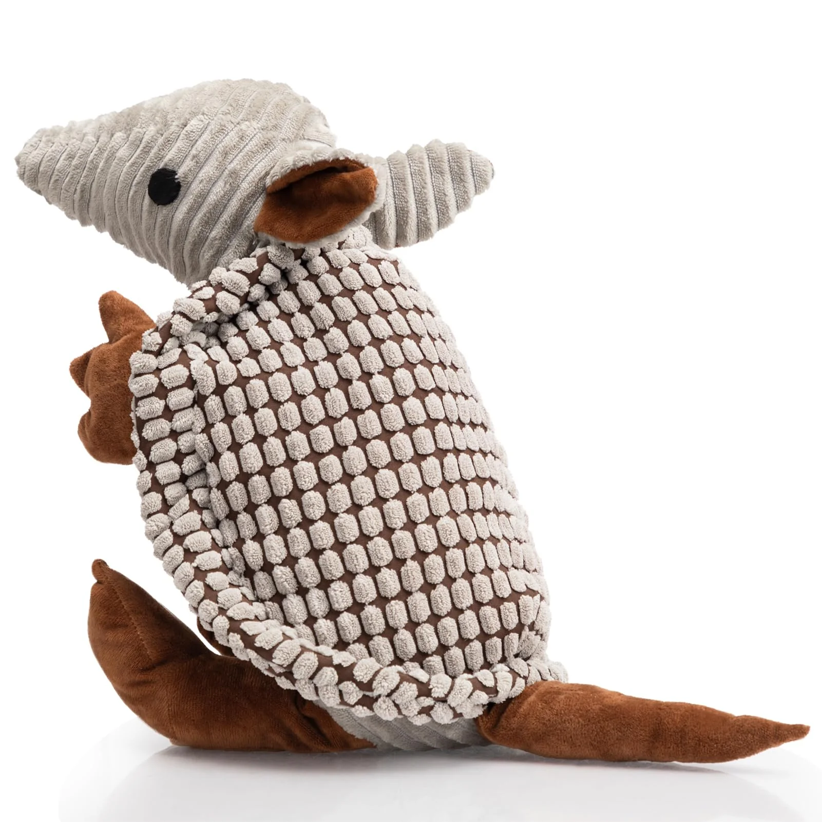 Contemporary Hollypet Armadillo Plush Dog Toy – Squeaky Durable Plush Chew Toy for All Breeds Gray 14in Fast