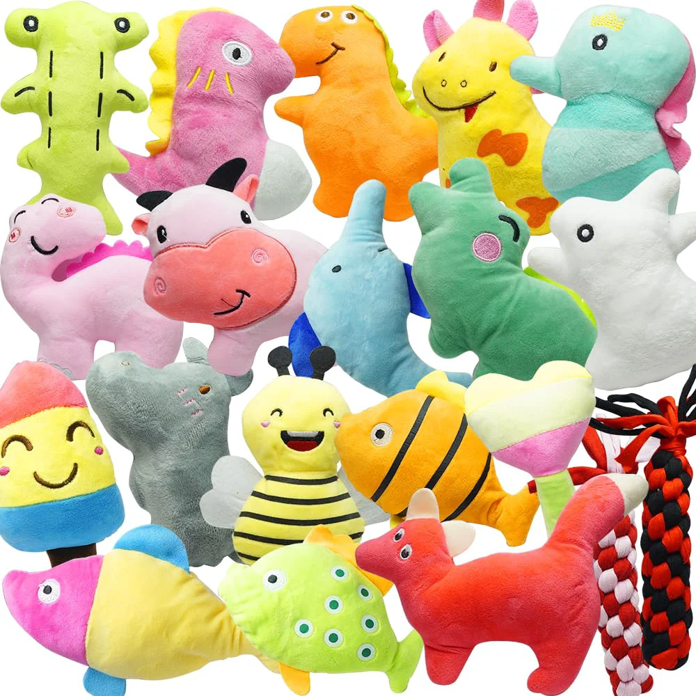 Casual SZKOKUHO Cute Animal Squeaky Toys – 20-Pack for Small Medium Dogs Exclusive