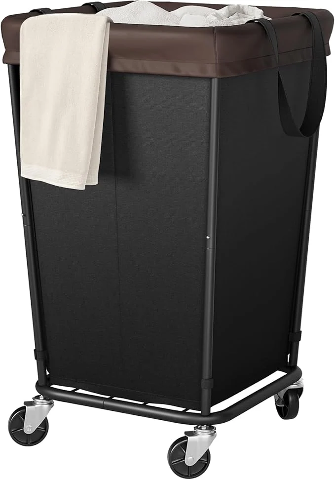 Organic 160L Laundry Basket with Wheels 2-section Rolling Laundry Basket Large Laundry Hamper with Wheels Rolling Laundry Hamper Clothes Hamper for Home Bathrooms and Dorm Black About ThisOverview Reusable